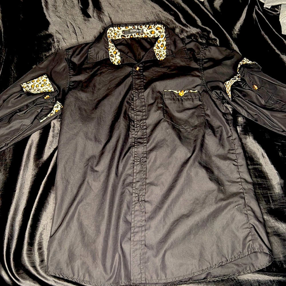 Black button down